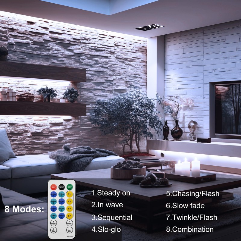 echosari 150 LED Strip Lights Battery Operated 16.4Ft Waterproof Strip