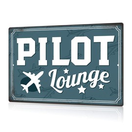 Putuo Decor - Letreros de metal para avión, decoración de avión, salón de piloto, regalos para hombre, cueva, oficina o casa, cochera, decoración de pared, 8 x 12 pulgadas