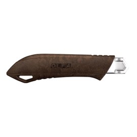 OLFA 18mm Wood Composite Auto Lock Utility Knife (WD-AL/BRN) - Multi-Purpose No-Slip Grip Precision Knife w/Wooden Grip & Snap-Off Blade, Custom Cutting Depth, Replacement Blades: Any OLFA 18mm Blade