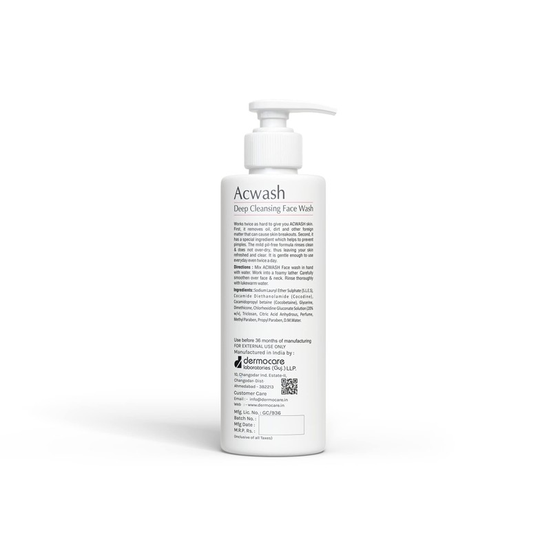Acwash Deep Cleansing Anti Bacterial Face Wash (200ml)