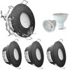 Sweier Waterproof Downlight Black,IP65 Recessed Ceiling Spotlight Warm White 3000K,5W