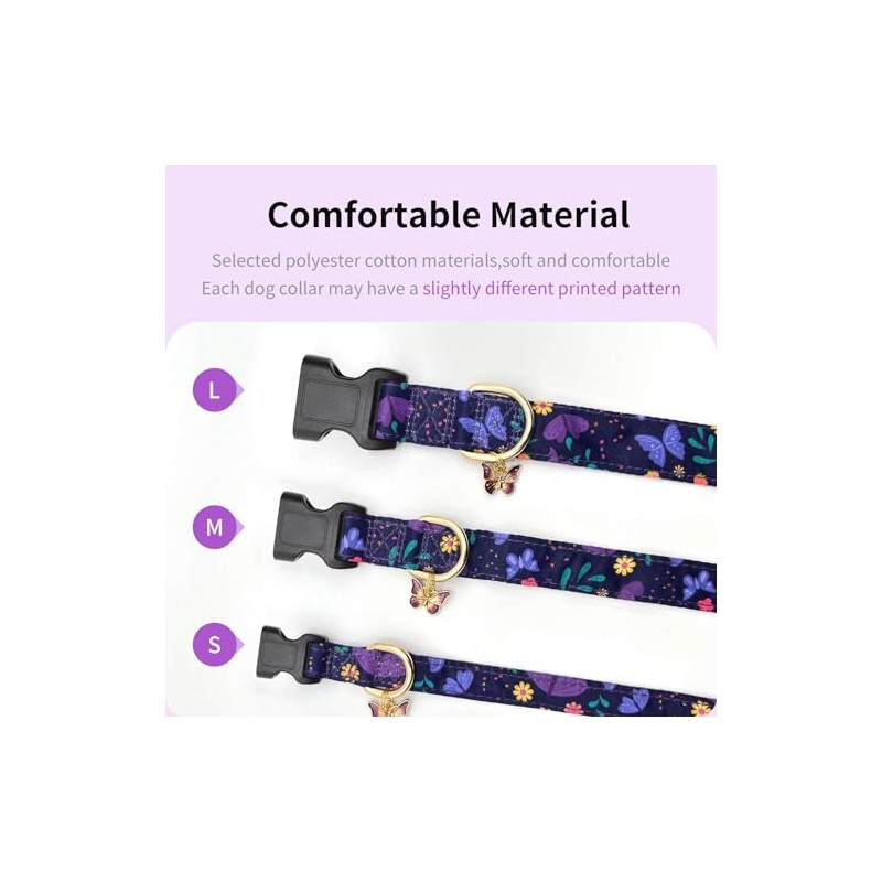 Collares de perro con hebilla ajustable para perros lindos, collar