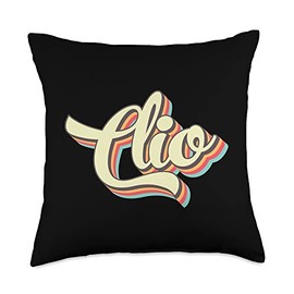 Clio Retro Vintage Style T-ShirtsClio Retro Vintag Clio Tshirt Retro Art Baseball Font Vintage Throw Pillow, 18x18, Multicolor