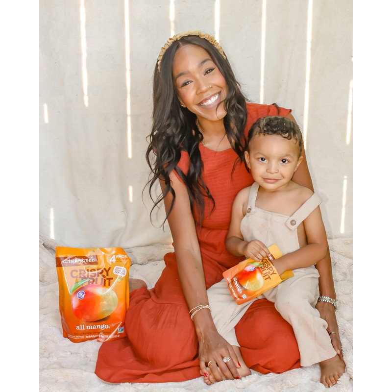 Crispy Green Natural Freeze-Dried Fruit, Mango, Single-Serve, No Sugar Added,