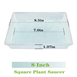 NIMYAU Square Plant Saucer 5 Pack 8 10 12 14 16 18 20 Inch, Plant Trays for Pots Heavy Duty Plastic Plant Saucers for Indoors Outdoors, Flower Pot No Holes Plant Drip Trays