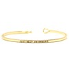 by you Inspirational Positive Quote Message Engraved Thin Cuff Bangle