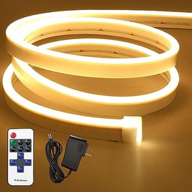 RUBOQE 10M Neón Tira LED Regulable, Tira de luces 1200 LED con Control Remoto IR, IP65 Impermeable, Modo Destello, para Bricolaje, Fiestas y Decoración Del Cuarto Hogar
