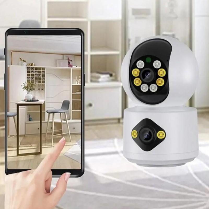 Home Security Camera Dual 2MP Lens Wireless WiFi Two Way