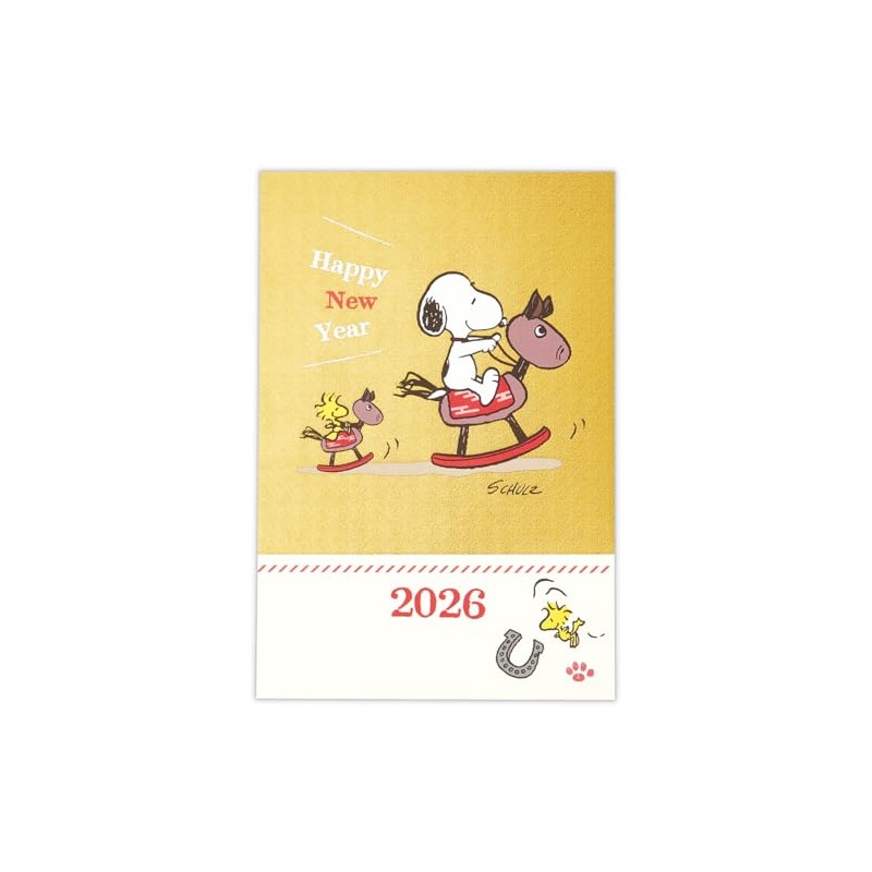 Hallmark Snoopy Postcard Paper, New Year Postcard, Foil, Horse, 847340