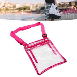Vitdipy Transparent PVC Bag with Adjustable Strap, Waterproof, Transparent Shoulder Bag for Concerts, Sports, Shopping, Travel, pink
