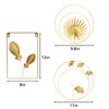 3 Pcs Gold Metal Wall Decor Golden Leaf Wall Hanging