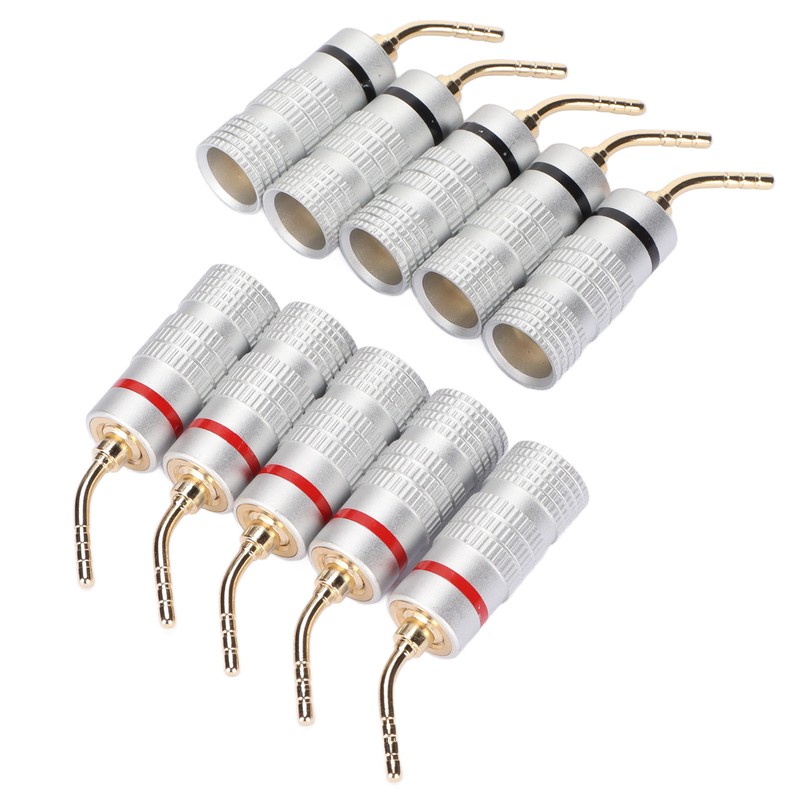 10pcs Banana Plug Needle Type Professional 24K Gold Plated Speaker