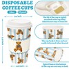 50 Sets Bear Coffee Cups with Lids Sleeves 16 Oz