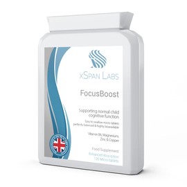FocusBoost 120 Highly bioavailable Micro-Tablets - Magnesium Citrate, Zinc Picolinate, Copper Glycinate & Vitamin B6 Balanced for Children and Adults - Superior Absorption - Vegan Friendly - UK Made