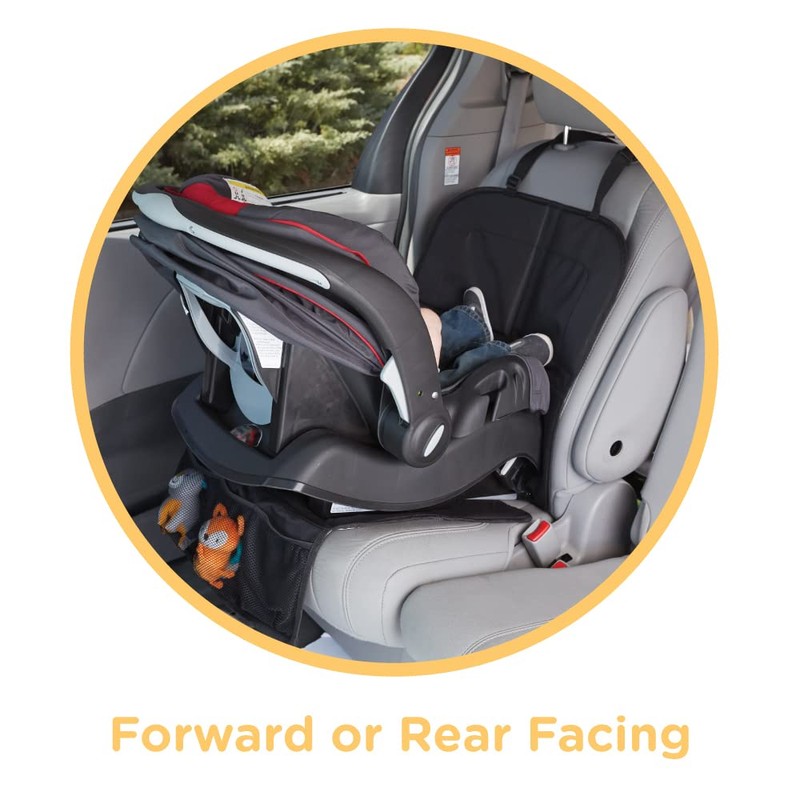 Nuby Deluxe Car Seat Protector, Black Mat for use Under