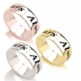N/A HANDWRITING NAME RING: STERLING SILVER, 24K GOLD, ROSE GOLD