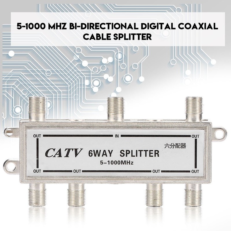 Wendry 6 Way Coaxial Cable Splitter, 5-1000MHz CATV TV Antenna