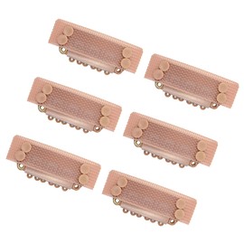 YTBYT 6 Pcs Stickable Wig Clips U-Shape Snap Clip 28mm 6-Teeth Hair Extensions Clips for Fixed Wig Windproof Strap (Light Brown)