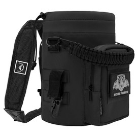 NATURE PIONEOR 32 64 128oz Tactical Water Bottle Pouch, Multi-Function Tactical Water Bottle Bag with Adjustable Shoulder Strap, Half/One Gallon Molle Strap Carrier Holder