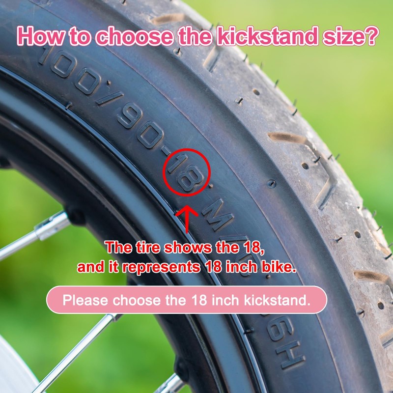 sourcing map Back Bike Kickstand for 12 Inch Wheel Bicycle