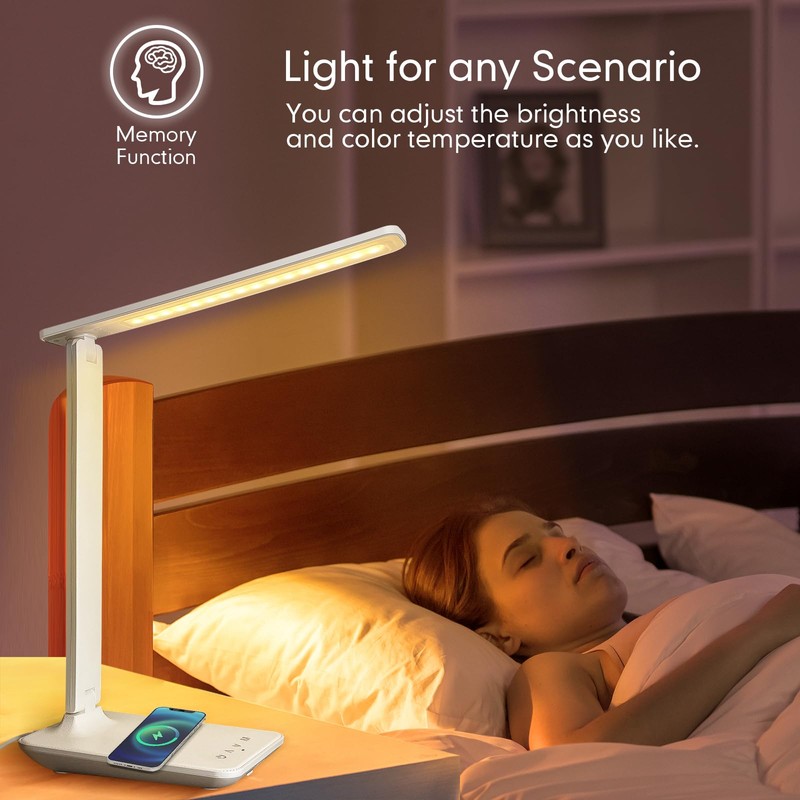 joyshie Desk Lamp Dimmable Led Table Lamp Reading Light with
