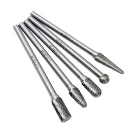 5Pcs Tungsten Carbide Rotary Burr Set, 4-Inch Long Rotating Burr Tools Kit (5, 5PCS-4"L)