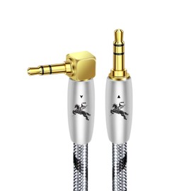 Impeto Right Angle Aux Cable for Car(Hi-Fi Sound),Auxiliary Jack to Jack 3.5 mm to 3.5 mm 6N OFC Aux Cord, Stereo Audio Cable, Audio Jack Cable, Headphone Cable 3.0M