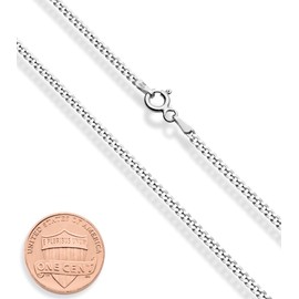Miabella Italian 925 Sterling Silver 2.3mm Curb Cuban Link Chain Necklace Made in Italy (Length 24 Inches)