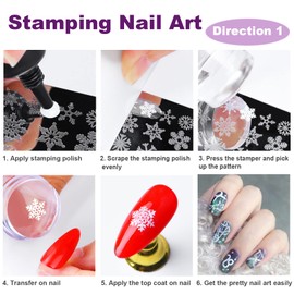 Nail Stamper Nail Art Brushes - French Tip Nail Stamp Clear Nail Art Stamper Jelly with Scraper, 3pcs Nail Pen Brushes, Soft Silicone Stamper Printer DIY French Tip Nail Stamping Manicure Tool (Nail Stamper 15PCS Nail Brushes)