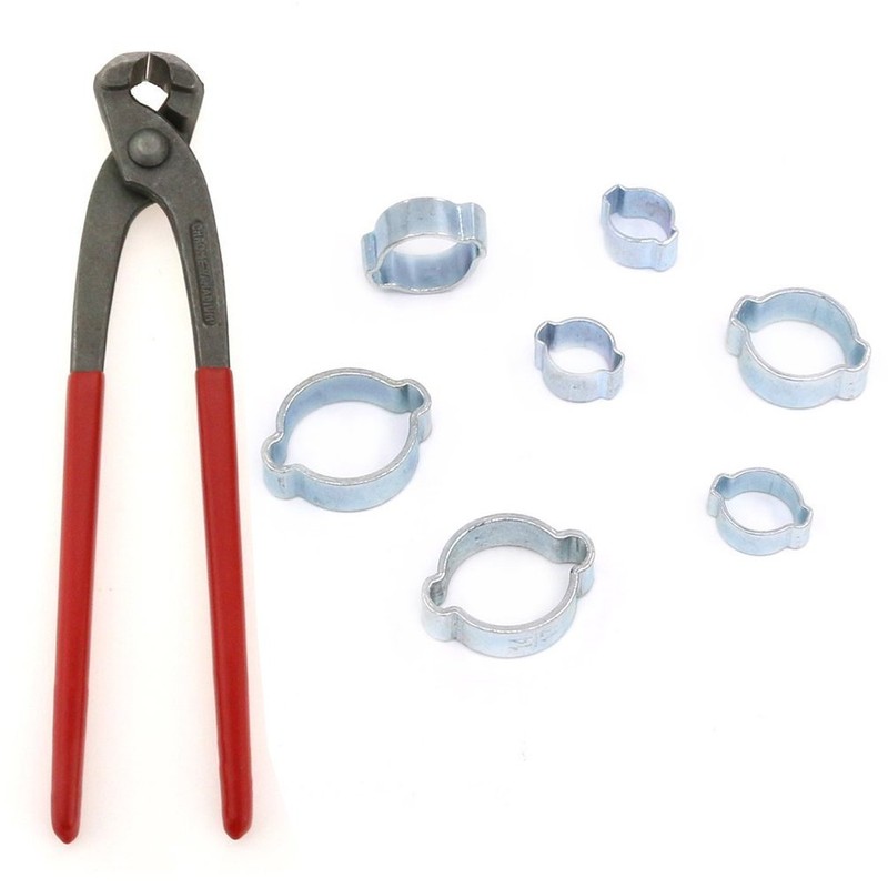 Glarks 70Pcs Zinc Plated Double Ear Hose Fuel Clamp with