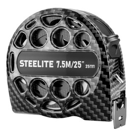 STEELITE Tape Measure 25'FT Foot/7.5M Stainless Steel Retractable Measuring Tape Carbon Fiber