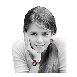 Goody Doublewear Ponytailer Elastic 2 N 1 Bracelet with a Peace Sign Heart