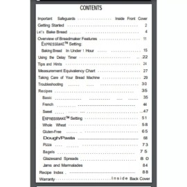 Sunbeam EXPRESSBAKETM Bread Maker Machine owner & Recipe Manual (Only!)90 pages