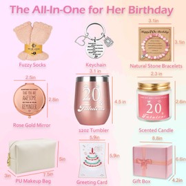 20th Birthday Gifts For Girls, Happy 20th 20 Year Old Girl Birthday Basket Gifts Box for Best Friends Female Daughter Sister Her Girlfriend Coworker Bestie Women Birthday Unique