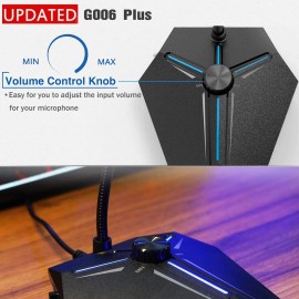 CMTECK G006 USB Desktop Condenser Omnidirectional Microphone for PC Games LED Indicator Plastic Wired Computer Microphonescolor: Black