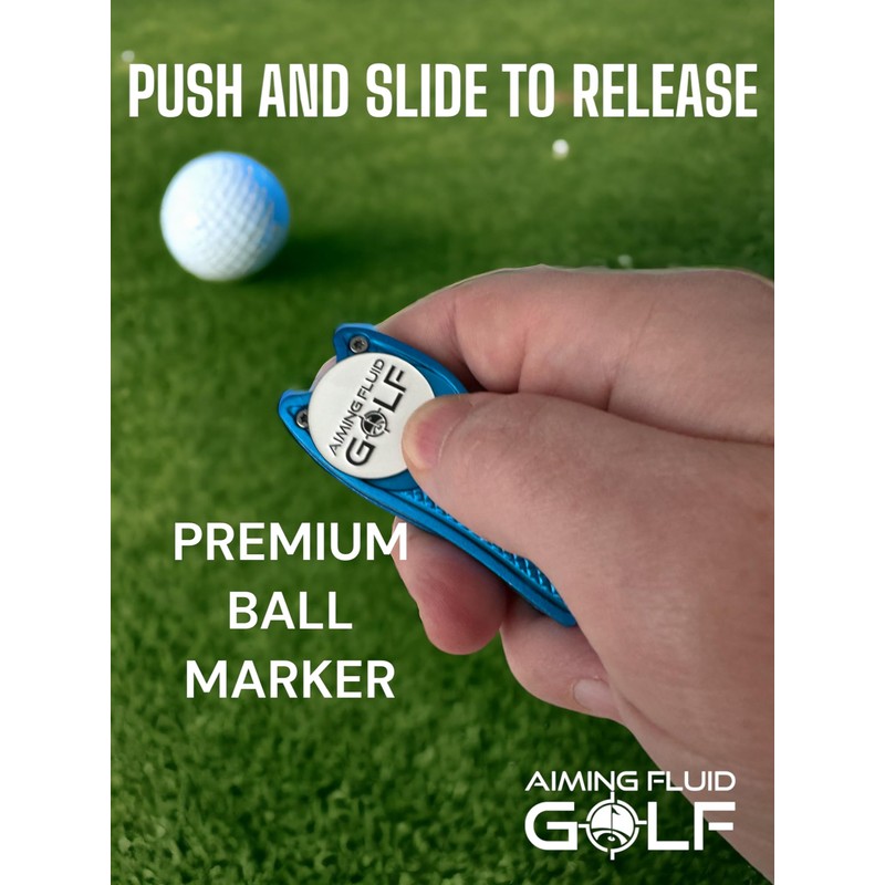 Herramienta plegable de metal con marcador de pelota de golf