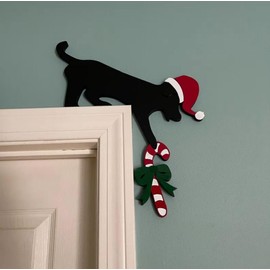 2024 New Wooden Christmas Door Toppers Decor, 8 Inch Top Door Frame Corner Sign Decorations, Funny Holiday Home Frame Party Ornament Windows Walls DIY Craft Christmas Wall Signs for Home Decor