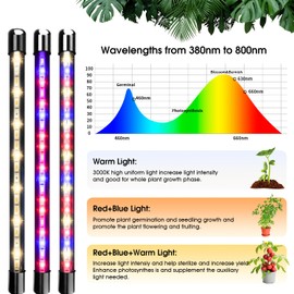 wolezek Grow Lights for Indoor Plants, 80 LEDs 4 Heads Full Spectrum Red & Blue Plant Light with Clip, Grow Lamp with 6/12/16H Auto Timer, 3 Switch Modes for Seedlings and Succulents