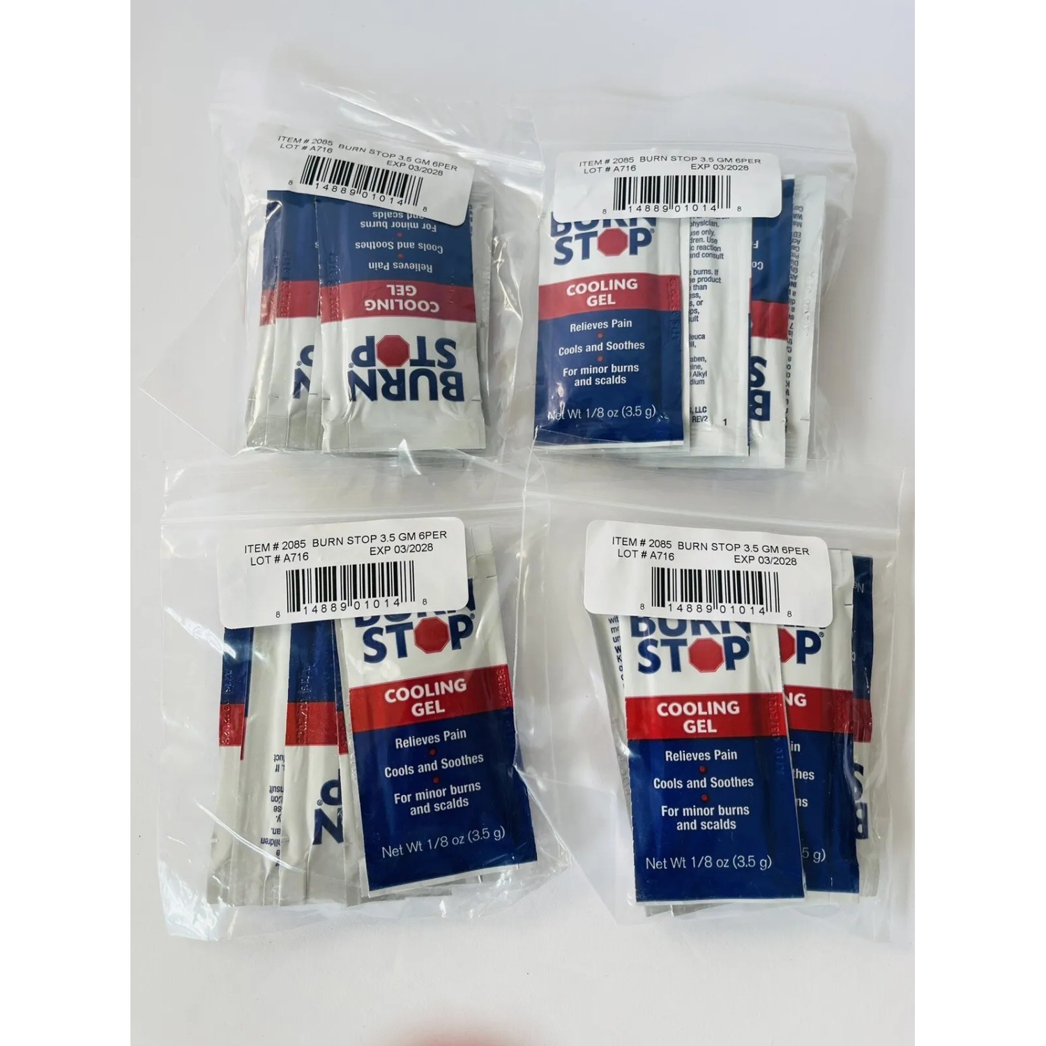 Front Line Safety 24 Packets Burn Stop Cooling Gel (First Aid) For ...