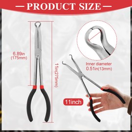 Electrical Disconnect Plier, Professional Automotive Electrical Disconnect Plier Hose Repair Tool Radiator Hose Clamp Long Spark Plug Removal Pliers for Cars (size:275mm/11inch)