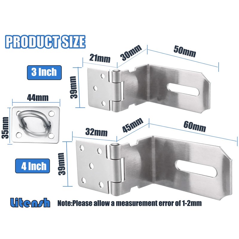 Litensh 4 Inch 90 Degree Right Angle Door Latch Safety