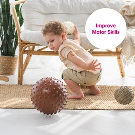 Edushape The Original Sensory Ball for Baby - 7" Boho Chic Brown Color Baby Ball That Helps Enhance Gross Motor Skills for Kids Aged 6 Months & Up - Vibrant, Colorful and Unique Toddler Ball