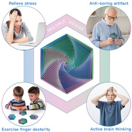 PICKONA Fractal Fidget Hexagon, Fidget Hexagon Fidget Toy, 3D Printed Fidget Hexagon Toy, Hexagon Fidget Toy, Hexagon Spiral Toys, Fidget Toy Stress Relief Relax Anxiety Desk Toy for Kids Adults