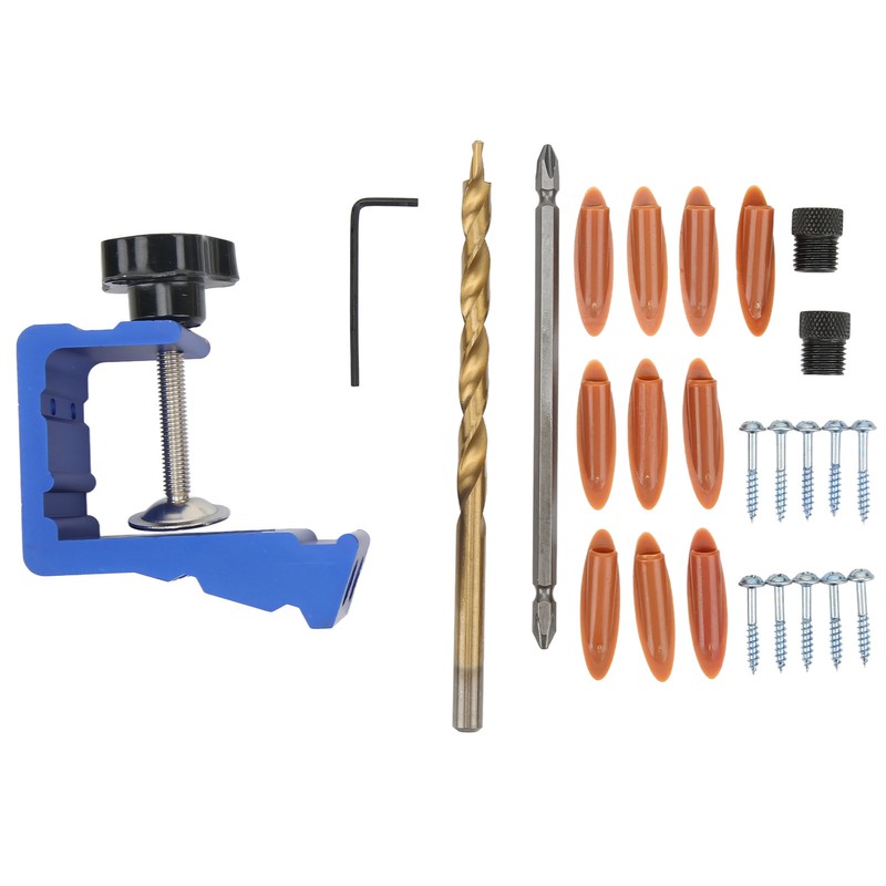 Aluminum Alloy Pocket Hole Jig Tool Kit Adjustable Hole Pitch