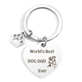 Bluckincle Funny Dog Dad Gifts Worlds Best Dog Dad Keyring Cute Keychain