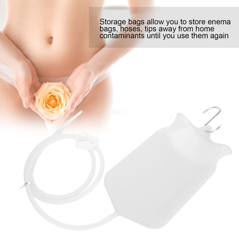 2L Silicone Rubber Enema Bag 160cm Hose Tips Set Kit