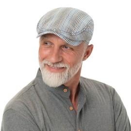 Stetson Lindaco Driver Flat Cap Women/Men White-Blue 7 1/4-7 3/8