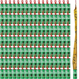 Qualirey 160 Pack Fly Strips Sticky Fly Trap Indoor Outdoor Hanging Ribbon Tape Paper Flying Insect Trap Gnat Killer Traps Catcher for Fruit Flies, Bug, Insect, Pest (Green)
