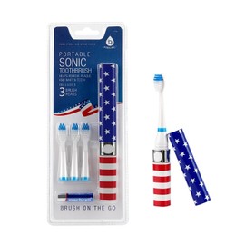 Pursonic - Cepillo de dientes sónico portátil funciona con pilas, incluye 3 cabezales de cepillo incluidos, 22.000 golpes por minuto, cepillo para lle