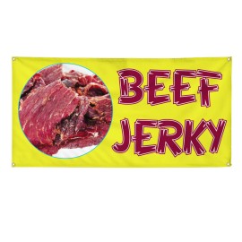 genetic/unbranded Vinyl Banner Multiple Sizes Beef Jerky Outdoor Advertising Printing Outdoor - 48x96inches